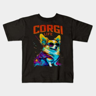 Cute Cool Corgi Life Dog Lover Kids T-Shirt